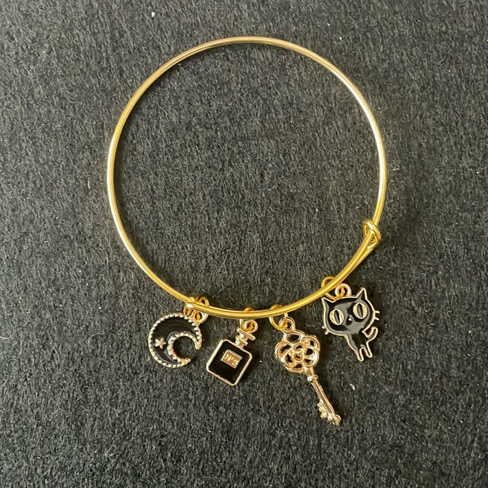 handmade bangle charm bracelet